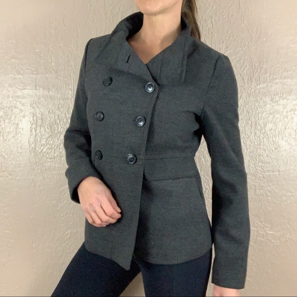 Old Navy Gray Pea Coat - Picture 1 of 12